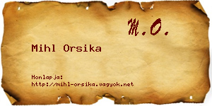 Mihl Orsika névjegykártya